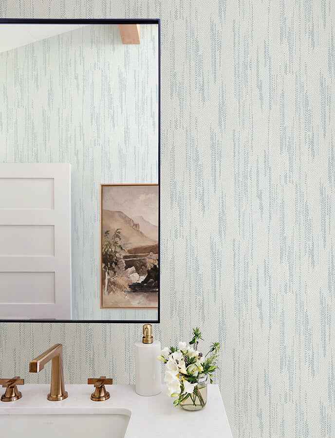 Baris Aqua Stipple Stripe Wallpaper - York Wallcoverings - 4141-27150 - York Wallcoverings Wallpaper