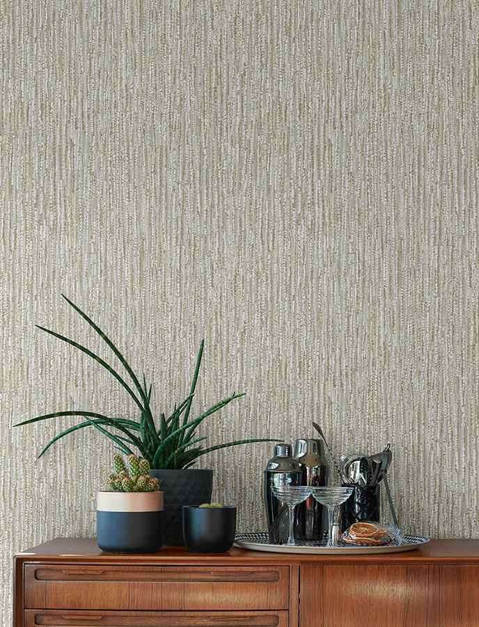 Corliss Neutral Beaded Strands Wallpaper - York Wallcoverings - 4141-27152 - York Wallcoverings Wallpaper