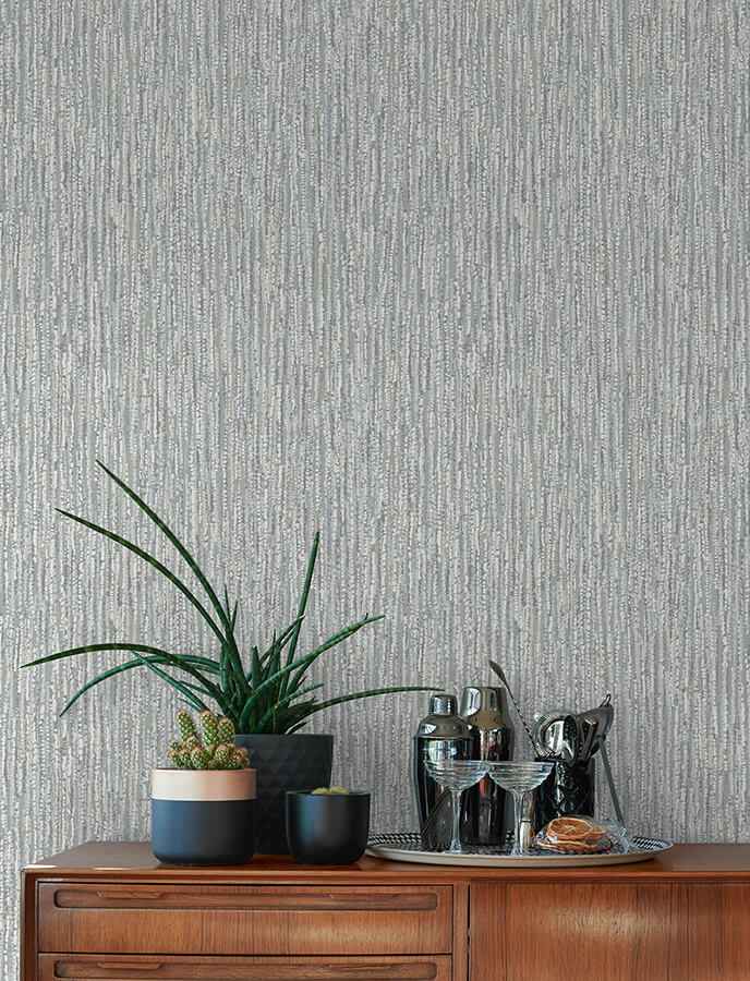 Corliss Grey Beaded Strands Wallpaper - York Wallcoverings - 4141-27154 - York Wallcoverings Wallpaper