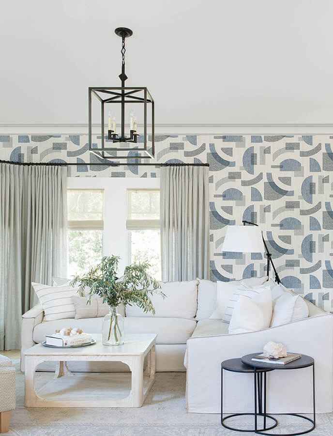 Fulton Blue Shapes Wallpaper - York Wallcoverings - 4141-27160 - York Wallcoverings Wallpaper