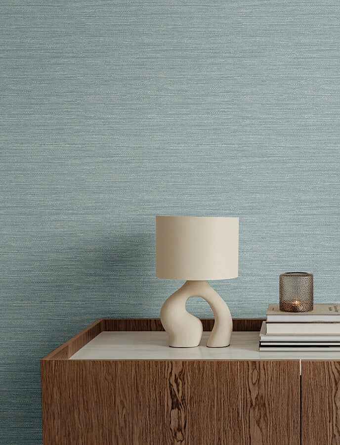 Sheehan Light Blue Faux Grasscloth Wallpaper - York Wallcoverings - 4141-27162 - York Wallcoverings Wallpaper