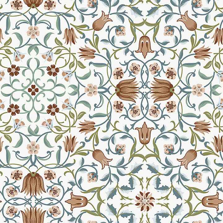 No 1 Holland Park Red Floral Wallpaper - York Wallcoverings - 4153-82007