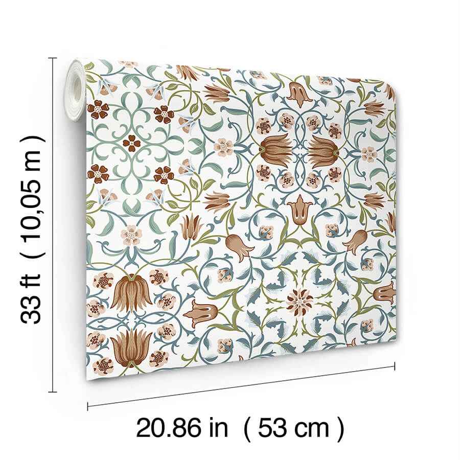 No 1 Holland Park Red Floral Wallpaper - York Wallcoverings - 4153-82007 - York Wallcoverings Wallpaper