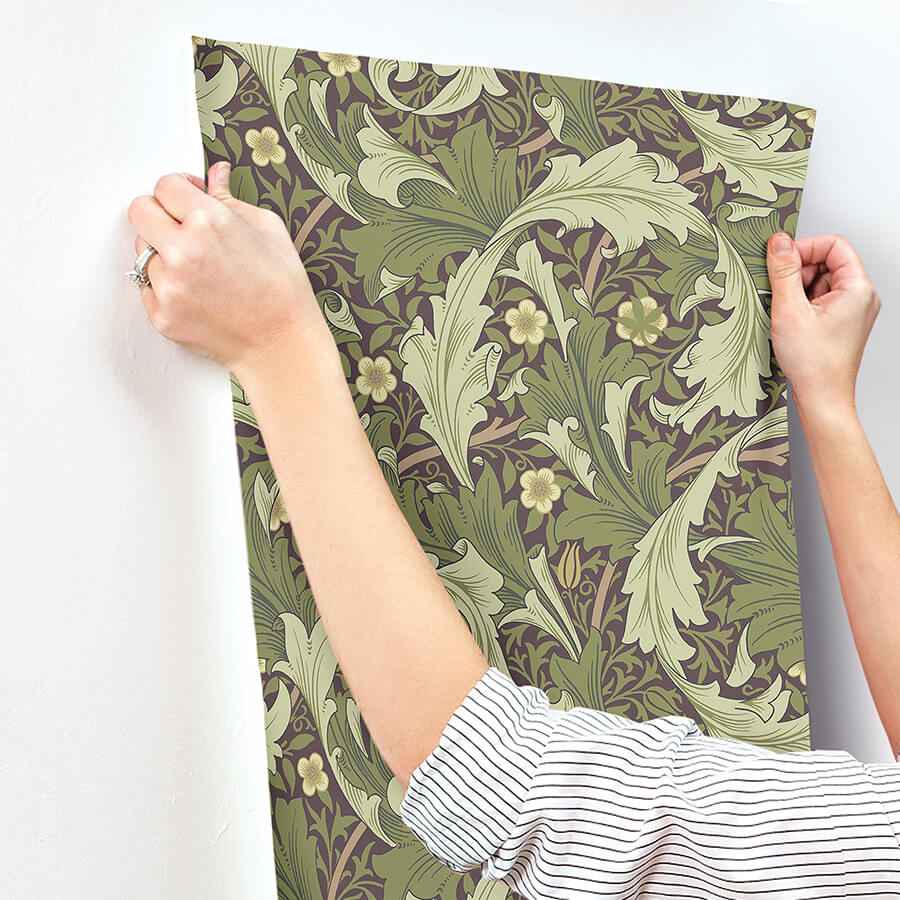 Granville Plum Leafy Vine Wallpaper - York Wallcoverings - 4153-82013 - York Wallcoverings Wallpaper