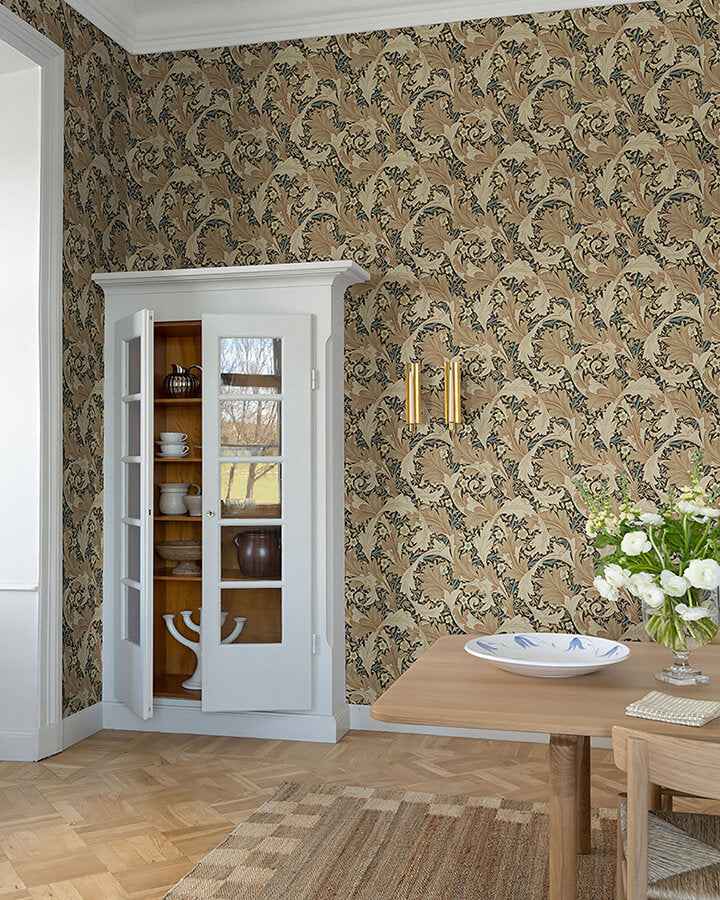 Granville Apricot Leafy Vine Wallpaper - York Wallcoverings - 4153-82015 - York Wallcoverings Wallpaper