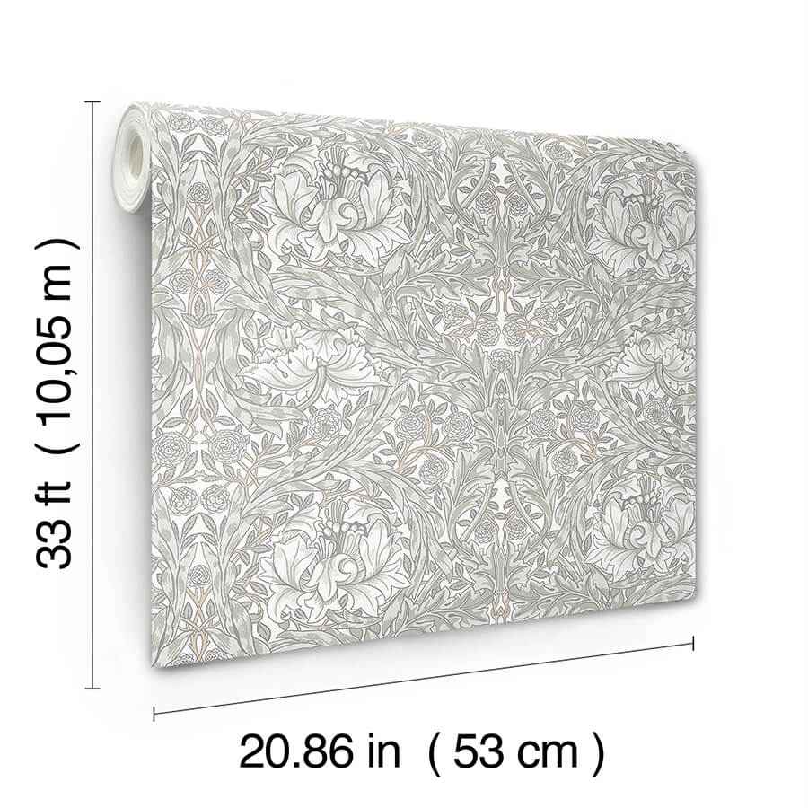 African Marigold White Floral Wallpaper - York Wallcoverings - 4153-82022 - York Wallcoverings Wallpaper