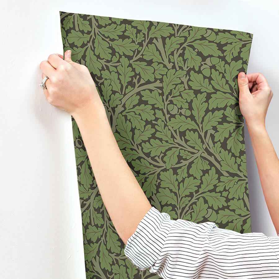 Oak Tree Black Leaf Wallpaper - York Wallcoverings - 4153-82030 - York Wallcoverings Wallpaper