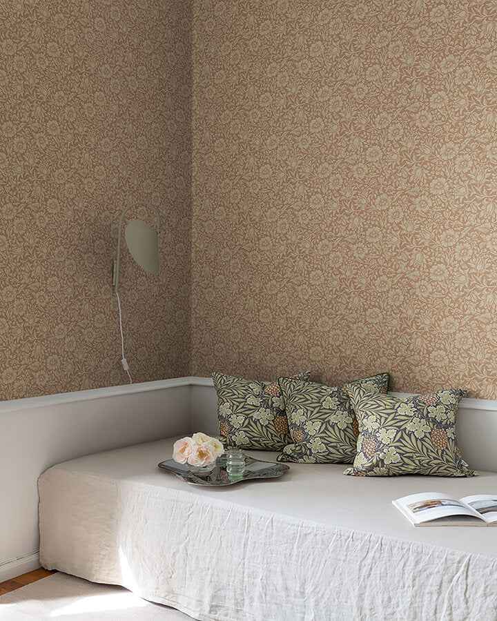Mallow Rose Floral Vine Wallpaper - York Wallcoverings - 4153-82040 - York Wallcoverings Wallpaper