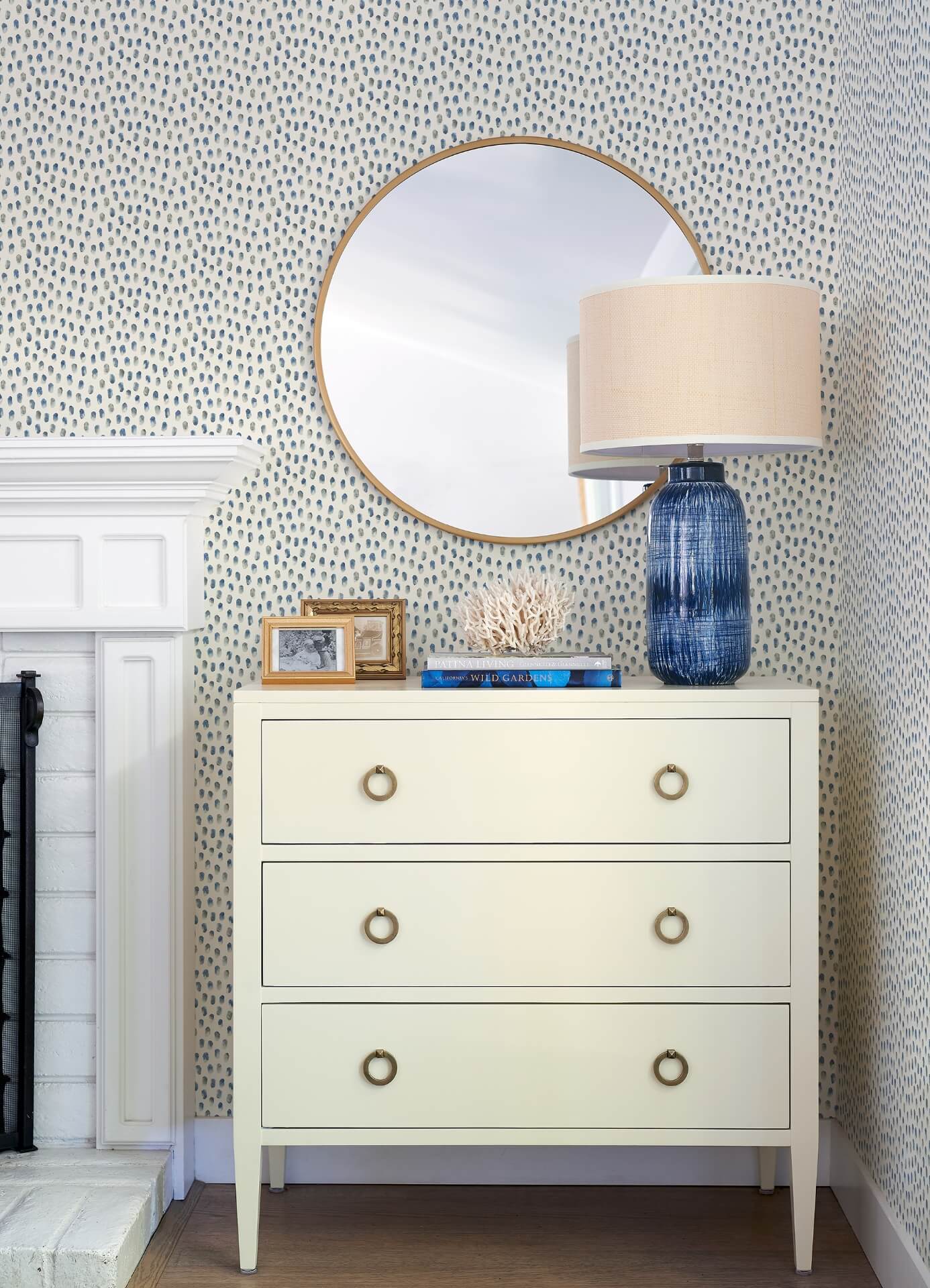 sand-drips-blue-painted-dots-wallpaper-york-wallcoverings-4071-71060 - York Wallcoverings Papel pintado