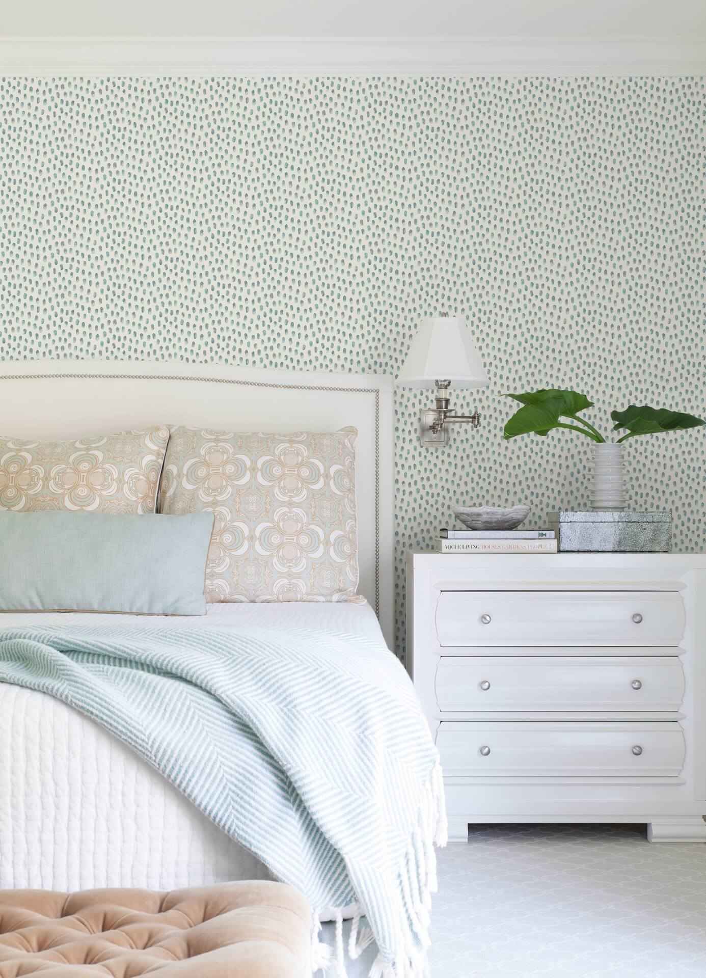 Sand Drips Aqua Painted Dots Wallpaper - York Wallcoverings - 4071-71061 - York Wallcoverings Wallpaper