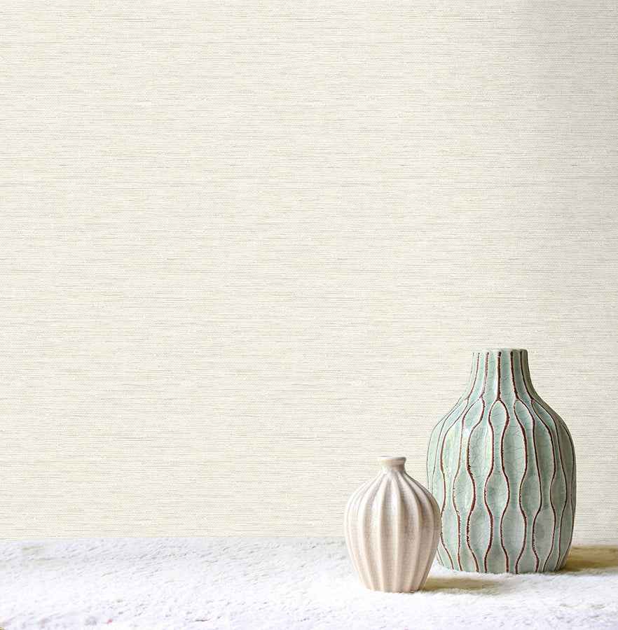 Miya Cream Faux Grasscloth Wallpaper - York Wallcoverings - FD43312 - York Wallcoverings Wallpaper