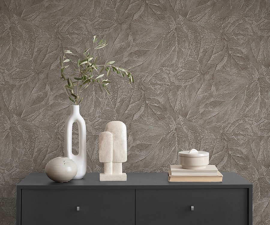 aspen-stone-leaf-wallpaper-york-wallcoverings-m95661 - York Wallcoverings Wallpaper