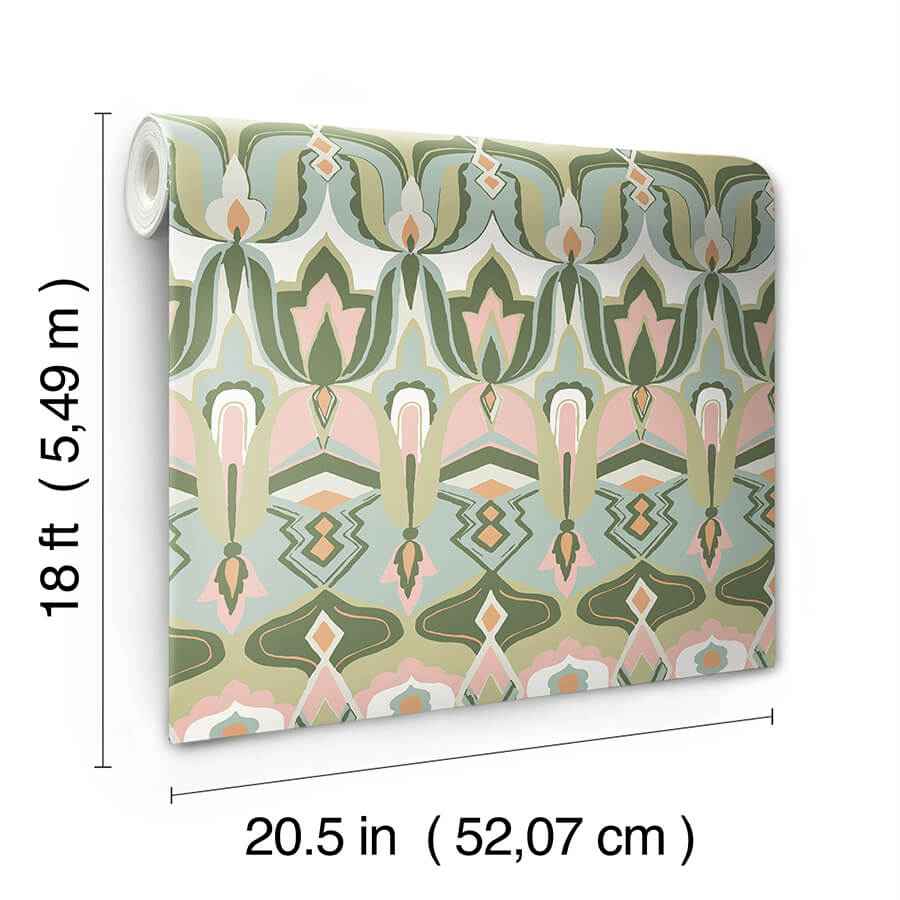 Akira Green Peel & Stick Wallpaper - York Wallcoverings - NUS6197 - York Wallcoverings Wallpaper