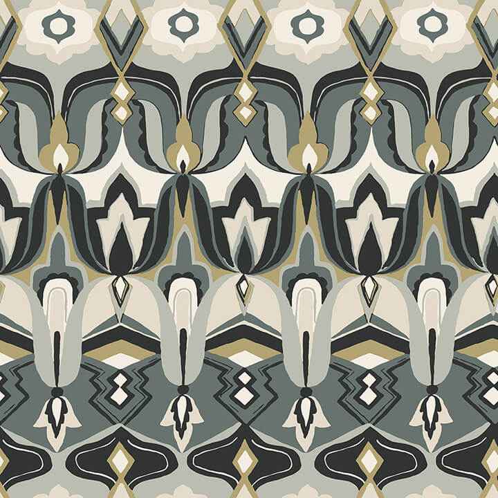 Akira Black Peel & Stick Wallpaper - York Wallcoverings - NUS6198