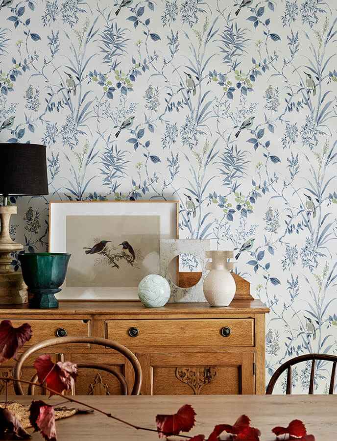 Imperial Garden Blueberry Botanical Wallpaper - York Wallcoverings - 4134-26990 - York Wallcoverings Wallpaper