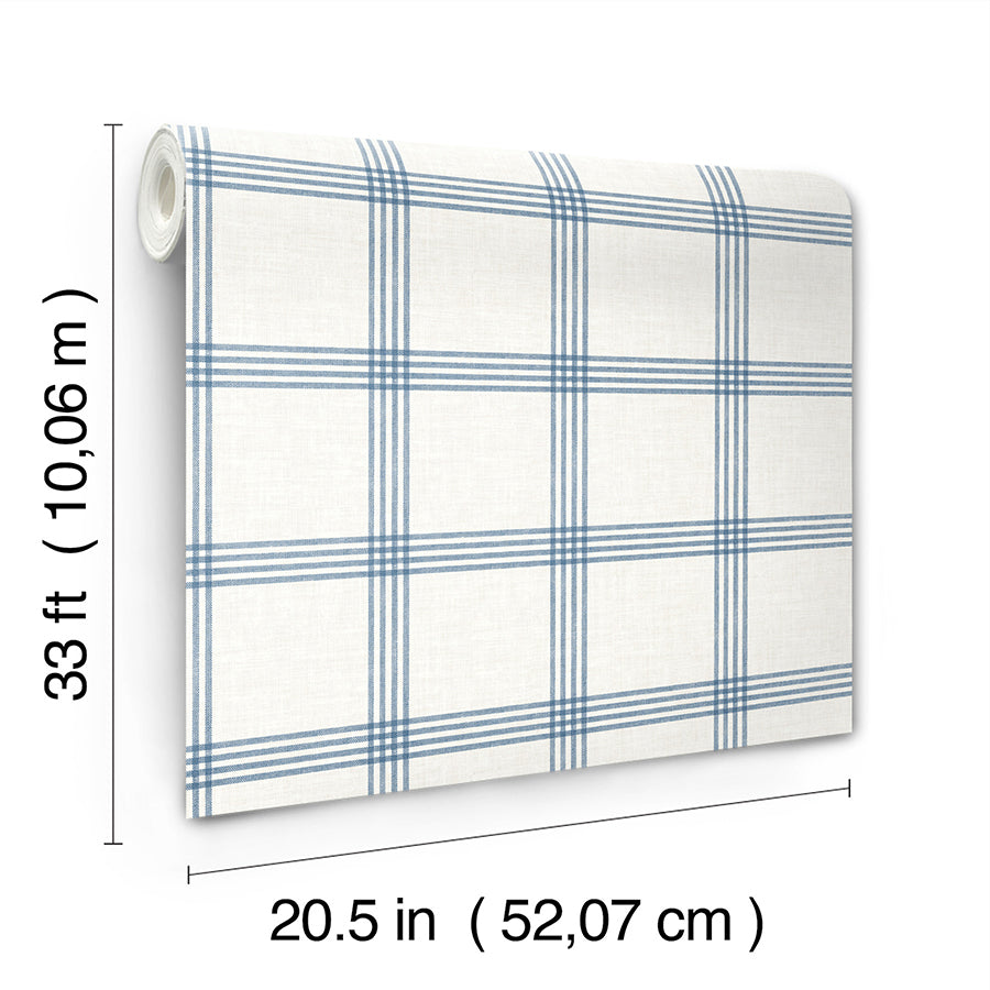 Twain Denim Plaid Wallpaper - York Wallcoverings - 4134-26993 - York Wallcoverings Wallpaper
