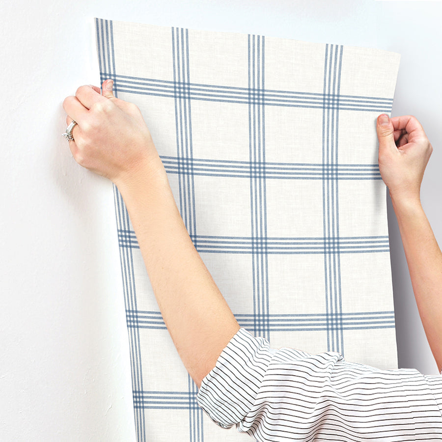 twain-denim-plaid-wallpaper-york-wallcoverings-4134-26993 - York Wallcoverings Wallpaper