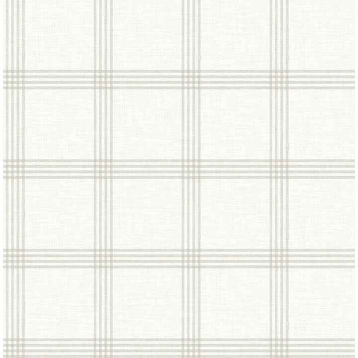 Twain Light Grey Plaid Wallpaper - York Wallcoverings - 4134-26994