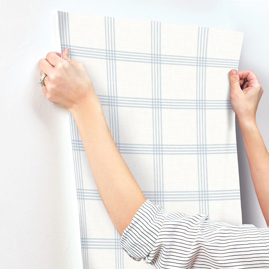 twain-light-blue-plaid-wallpaper-york-wallcoverings-4134-26995 - York Wallcoverings Wallpaper