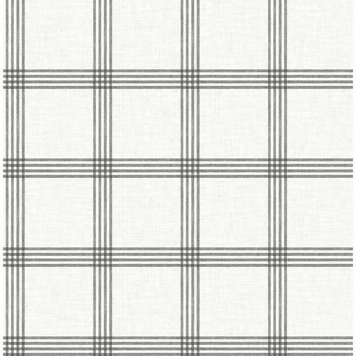 Twain Charcoal Plaid Wallpaper - York Wallcoverings - 4134-26997