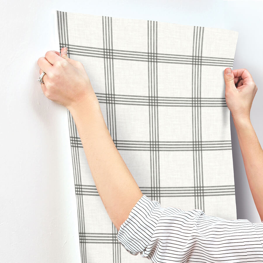 twain-charcoal-plaid-wallpaper-york-wallcoverings-4134-26997 - York Wallcoverings Wallpaper