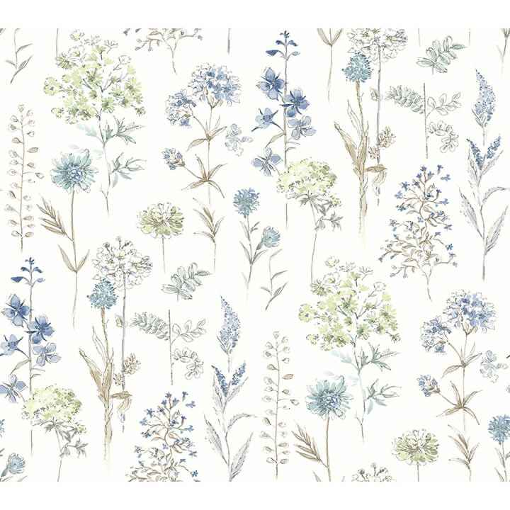 Bergamot Sea Green Wildflower Wallpaper - York Wallcoverings - 4134-72502 - York Wallcoverings Wallpaper