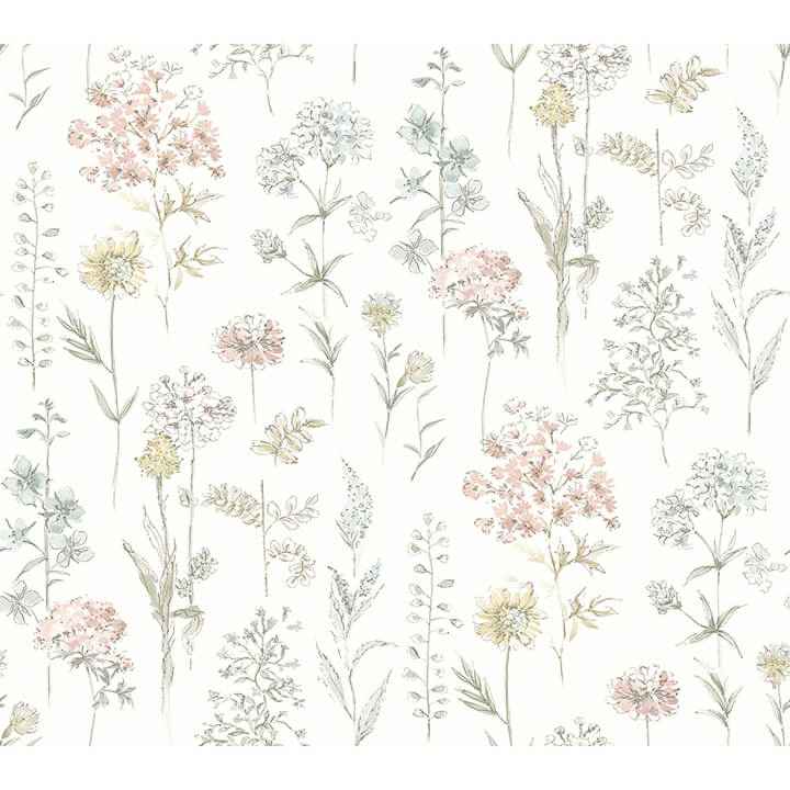 Bergamot Pastel Wildflower Wallpaper - York Wallcoverings - 4134-72503 - York Wallcoverings Wallpaper