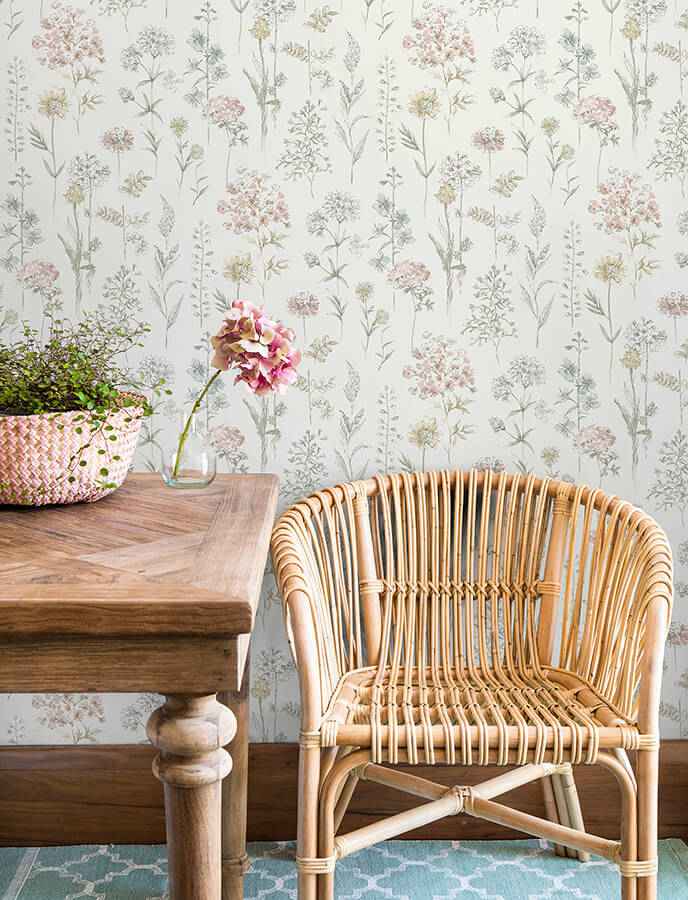 Bergamot Pastel Wildflower Wallpaper - York Wallcoverings - 4134-72503 - York Wallcoverings Wallpaper