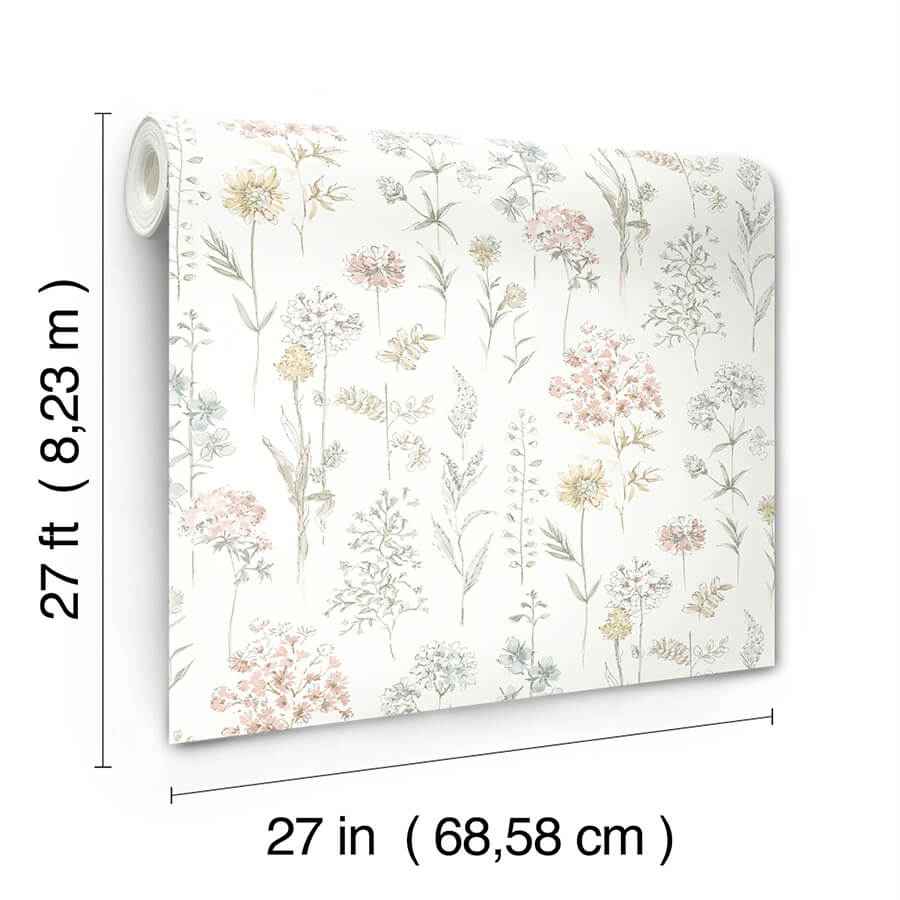 Bergamot Lavender Wildflower Wallpaper - York Wallcoverings - 4134-72504 - York Wallcoverings Wallpaper