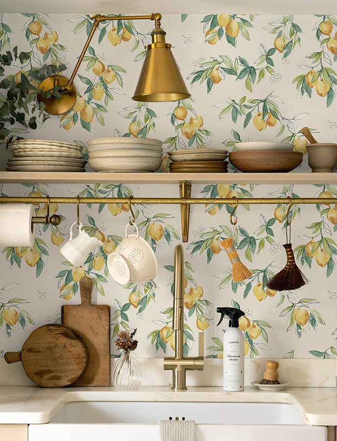 Lemonade Yellow Citrus Wallpaper - York Wallcoverings - 4134-72510 - York Wallcoverings Wallpaper