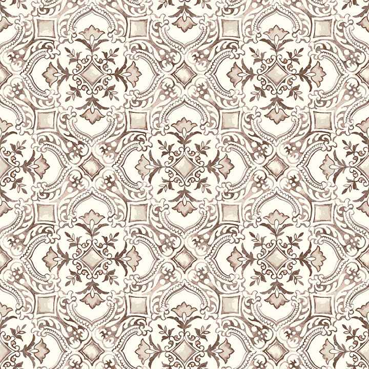 Marjoram Blush Floral Tile Wallpaper - York Wallcoverings - 4134-72514 - York Wallcoverings Wallpaper