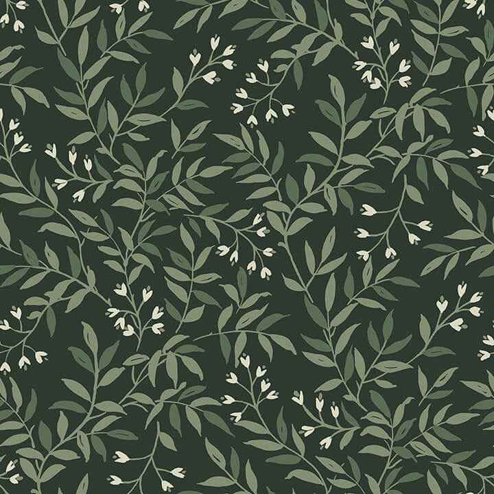Senna Evergreen Budding Vines Wallpaper - York Wallcoverings - 4134-72518 - York Wallcoverings Wallpaper