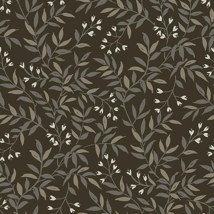 Senna Black Budding Vines Wallpaper - York Wallcoverings - 4134-72519 - York Wallcoverings Wallpaper