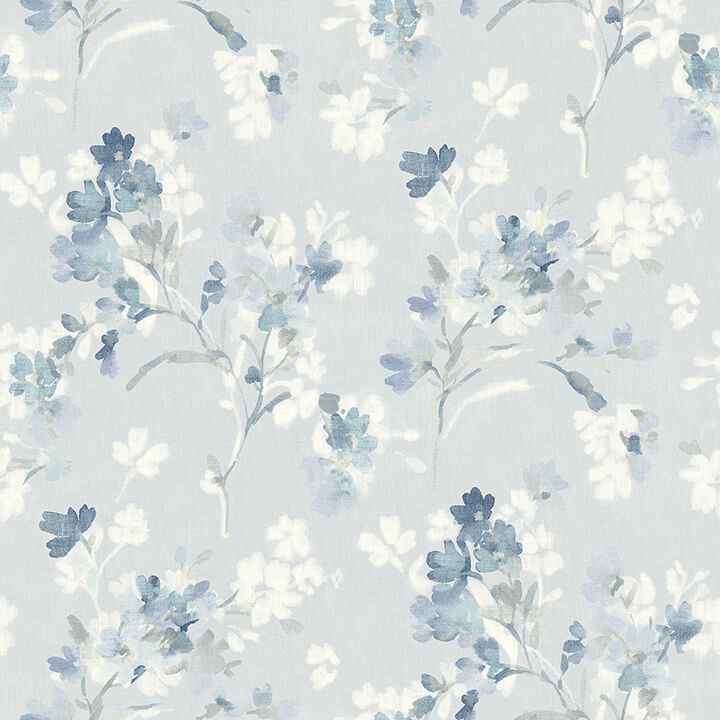 Azalea Light Blue Floral Branches Wallpaper - York Wallcoverings - 4134-72526 - York Wallcoverings Wallpaper
