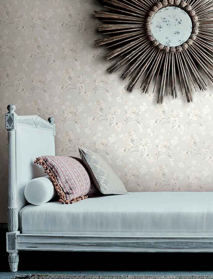 Azalea Neutral Floral Branches Wallpaper - York Wallcoverings - 4134-72527 - York Wallcoverings Wallpaper