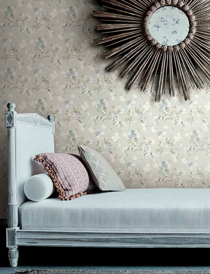 Azalea Light Grey Floral Branches Wallpaper - York Wallcoverings - 4134-72528 - York Wallcoverings Wallpaper