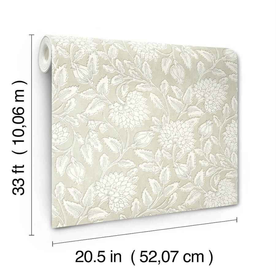 Vadouvan Sage Jacobean Trail Wallpaper - York Wallcoverings - 4134-72536 - York Wallcoverings Wallpaper