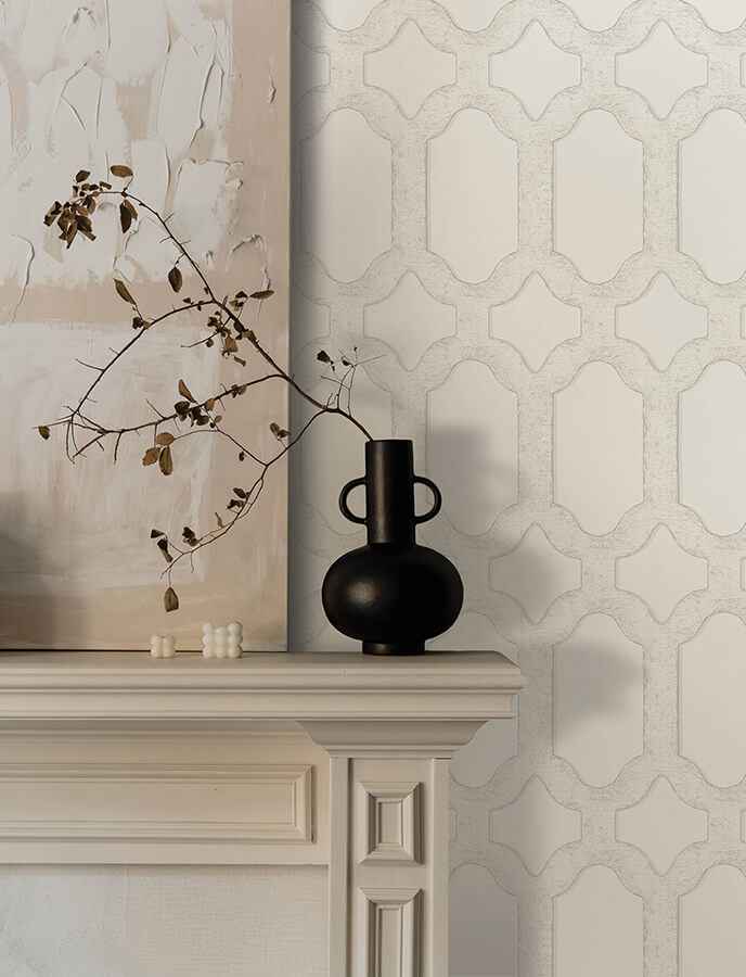 Chervil White Trellis Wallpaper - York Wallcoverings - 4134-72542 - York Wallcoverings Wallpaper