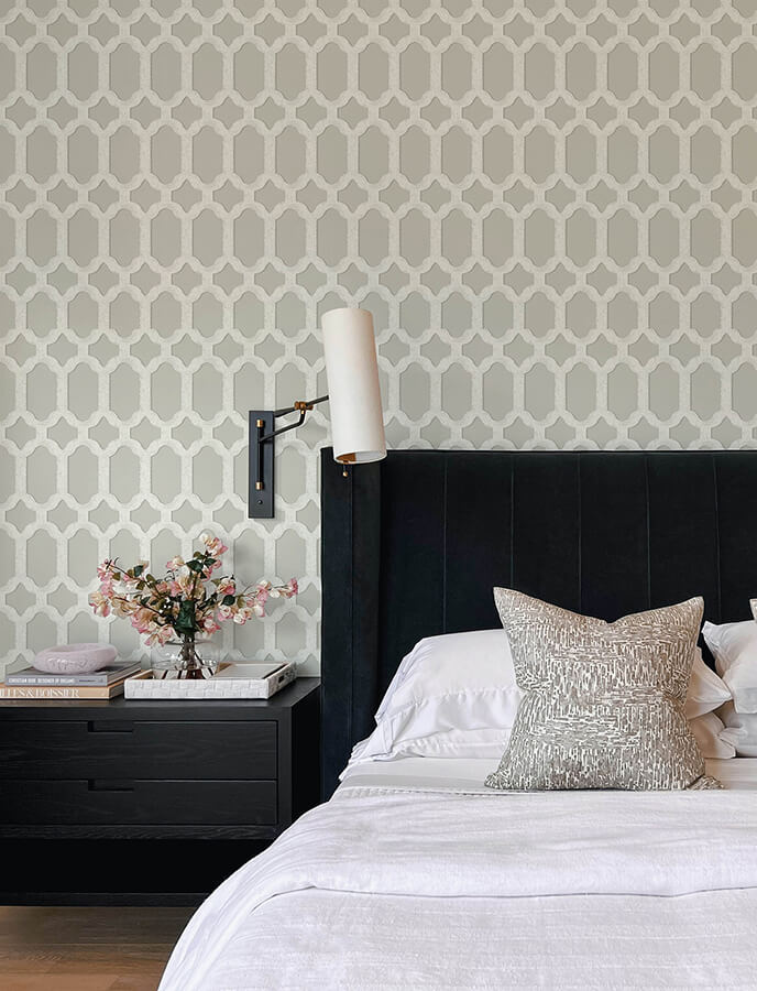 chervil-light-grey-trellis-wallpaper-york-wallcoverings-4134-72544 - York Wallcoverings Wallpaper