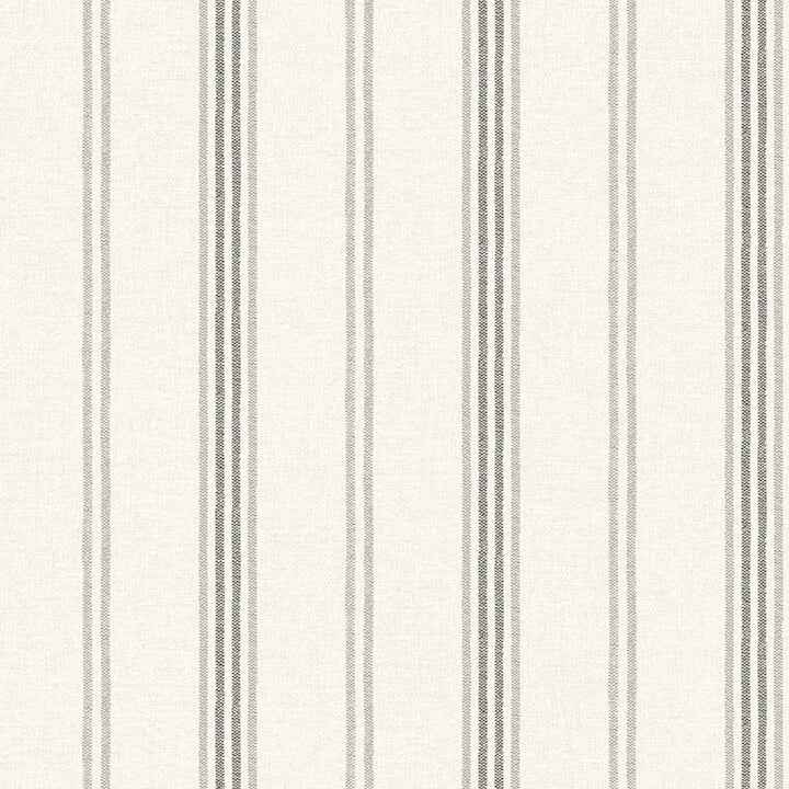 Lovage Charcoal Linen Stripe Wallpaper - York Wallcoverings - 4134-72547