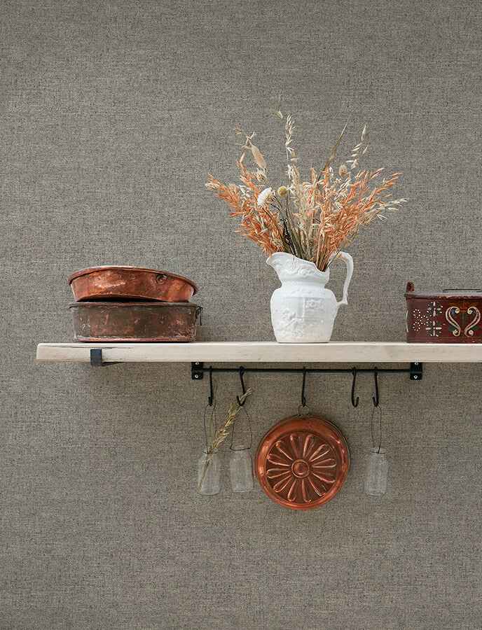 Chambray Grey Fabric Weave Wallpaper - York Wallcoverings - 4134-72556 - York Wallcoverings Wallpaper