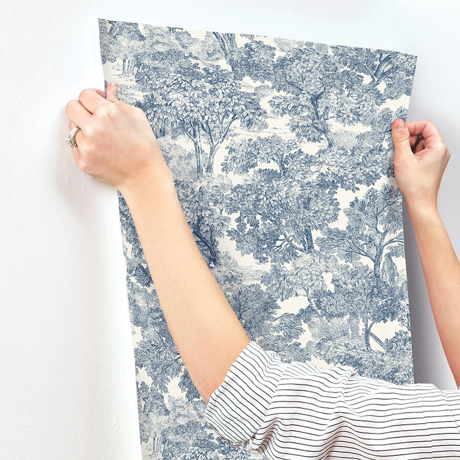 spinney-blue-toile-wallpaper-york-wallcoverings-4134-72559 - York Wallcoverings Wallpaper