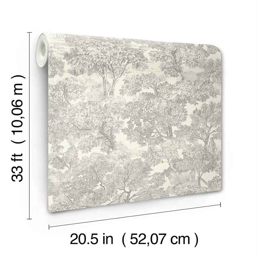 Spinney Grey Toile Wallpaper - York Wallcoverings - 4134-72560 - York Wallcoverings Wallpaper