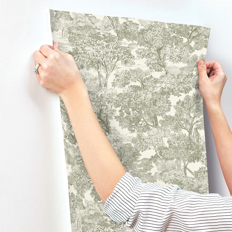 spinney-green-toile-wallpaper-york-wallcoverings-4134-72561 - York Wallcoverings Wallpaper