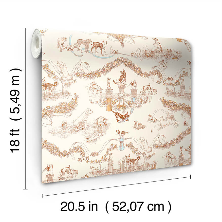 orange-worst-in-show-peel-and-stick-wallpaper-york-wallcoverings-ras6259 - York Wallcoverings Wallpaper