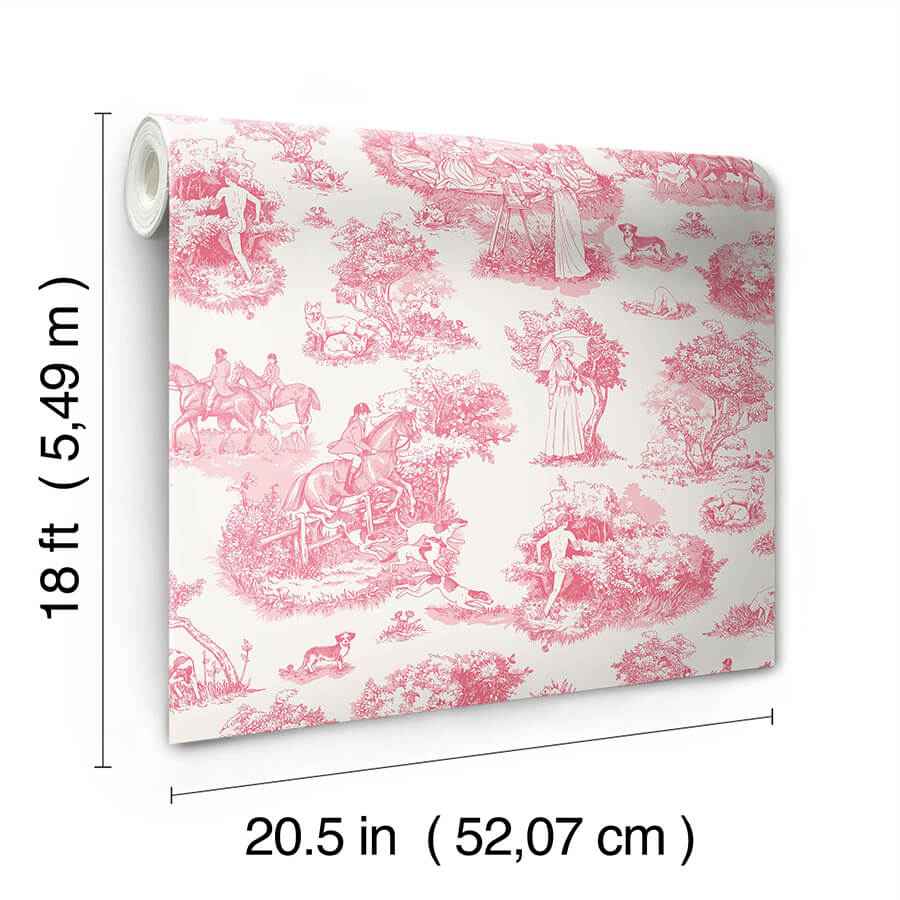 Pink the Chase Peel and Stick Wallpaper - York Wallcoverings - RAS6262 - York Wallcoverings Wallpaper
