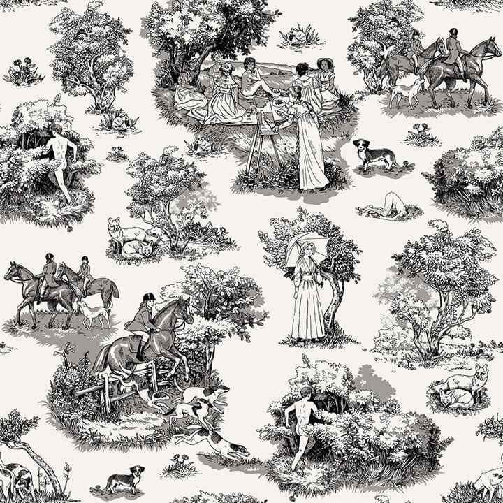 Black the Chase Peel and Stick Wallpaper - York Wallcoverings - RAS6263