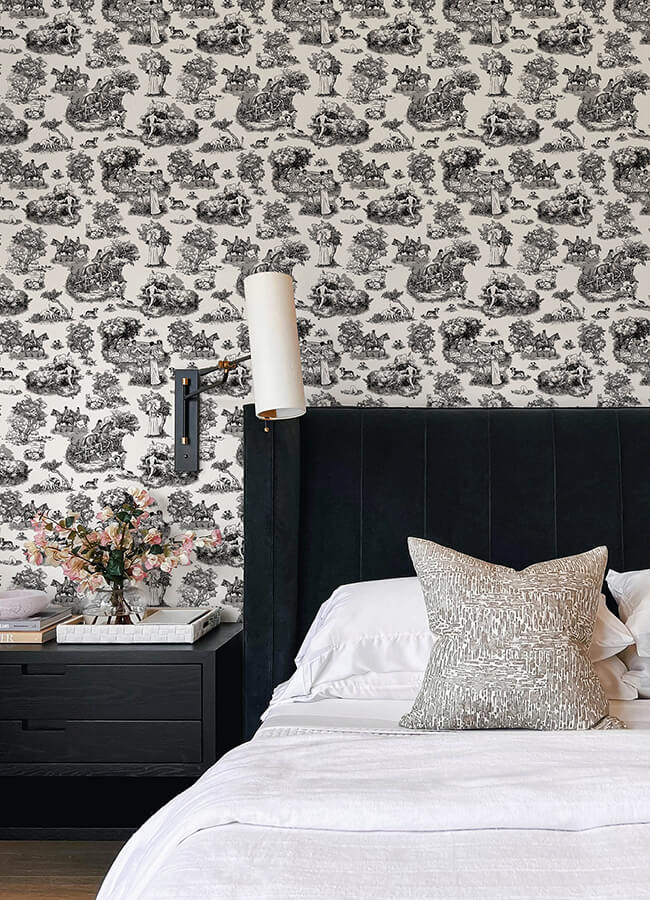 black-the-chase-peel-and-stick-wallpaper-york-wallcoverings-ras6263 - York Wallcoverings Wallpaper
