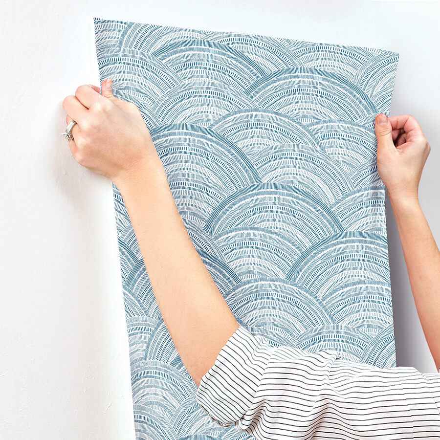 Encircle Indigo Geometric Wallpaper - York Wallcoverings - 4146-27200 - York Wallcoverings Wallpaper