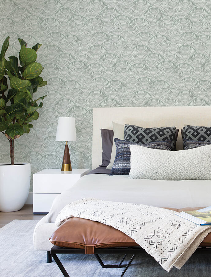 encircle-sea-green-geometric-wallpaper-york-wallcoverings-4146-27202 - York Wallcoverings Papel pintado